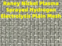 AMTmetalTech Raney Nickel Aluminum Molybdenum Plasma Sprayed Hydrogen Electrolysis Plain Mesh